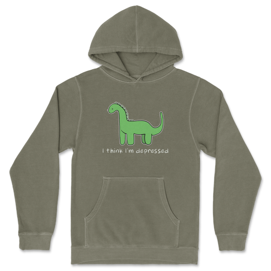 Independent Clothing Co. Hoodie Depressed Dino  in Olive