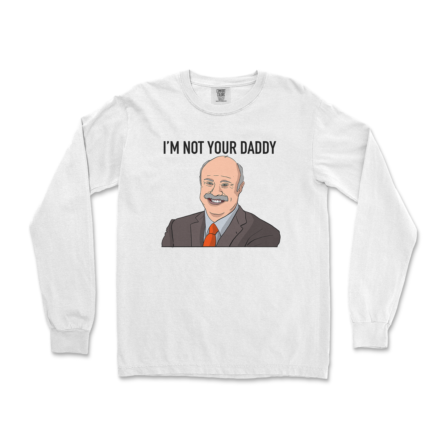 Comfort Colors Long Sleeve Daddy Phil in White