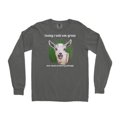 Comfort Colors Long Sleeve Crazy Goat  in Pepper