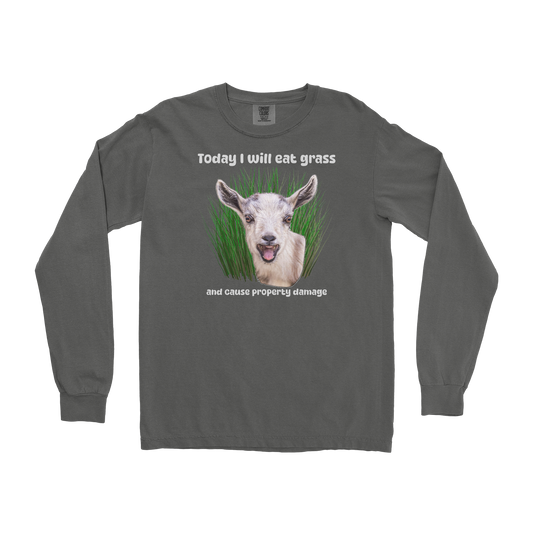 Comfort Colors Long Sleeve Crazy Goat  in Pepper