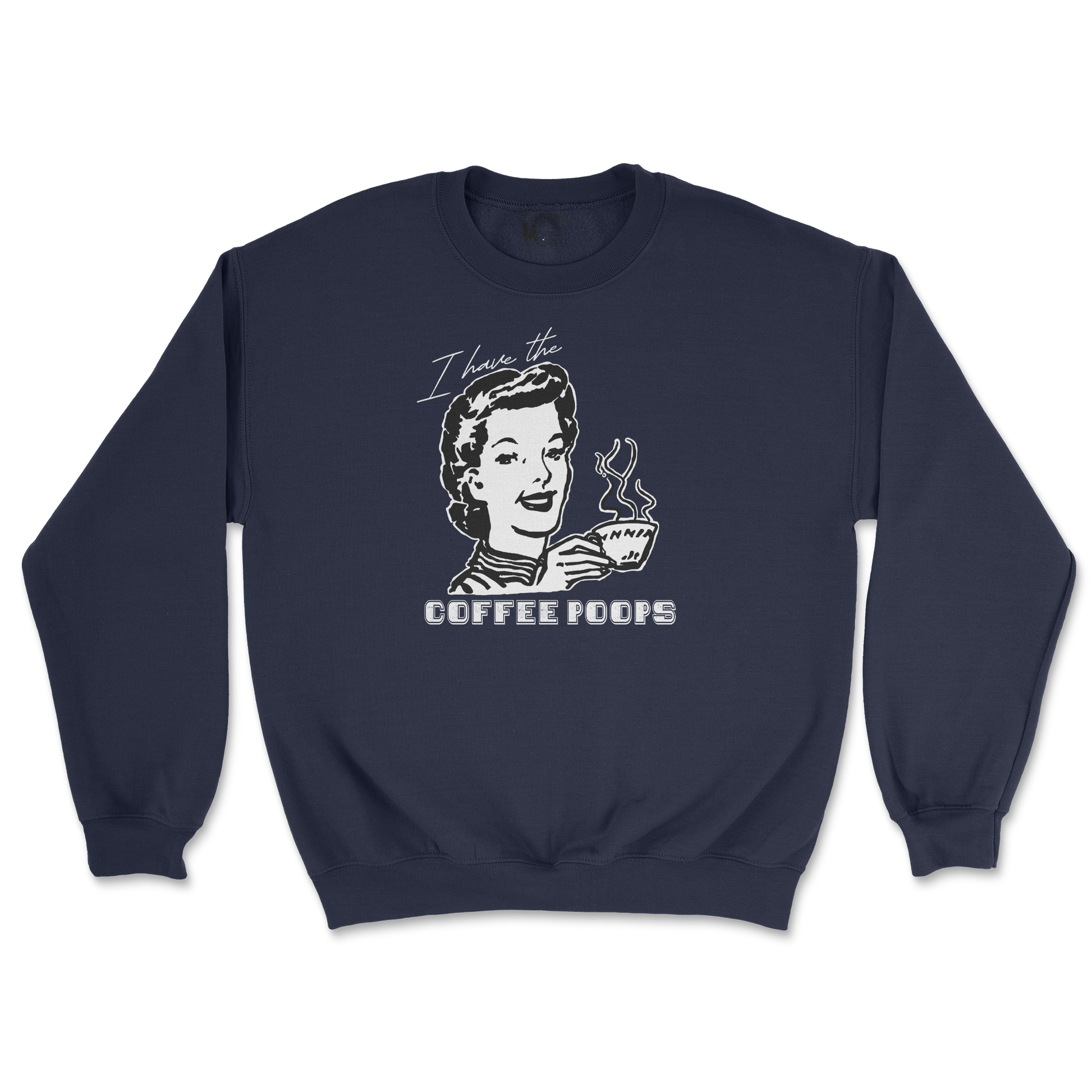 Gildan SoftStyle Crew Neck Coffee Poops  in Navy