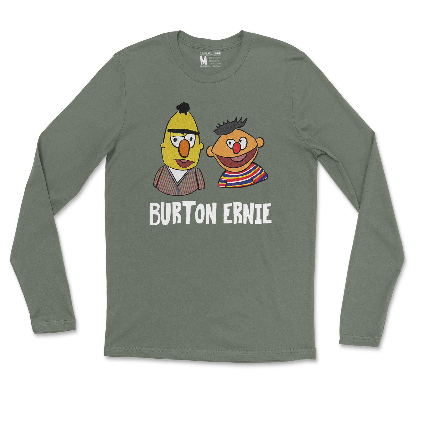 Gildan SoftStyle Long Sleeve Burton Ernie in Military Green