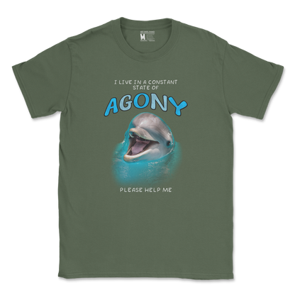 Gildan SoftStyle T-Shirt Agony Dolphin in Military Green