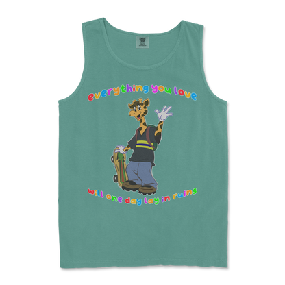 Comfort Colors Tank Top Jerry the Giraffe in LightGreen