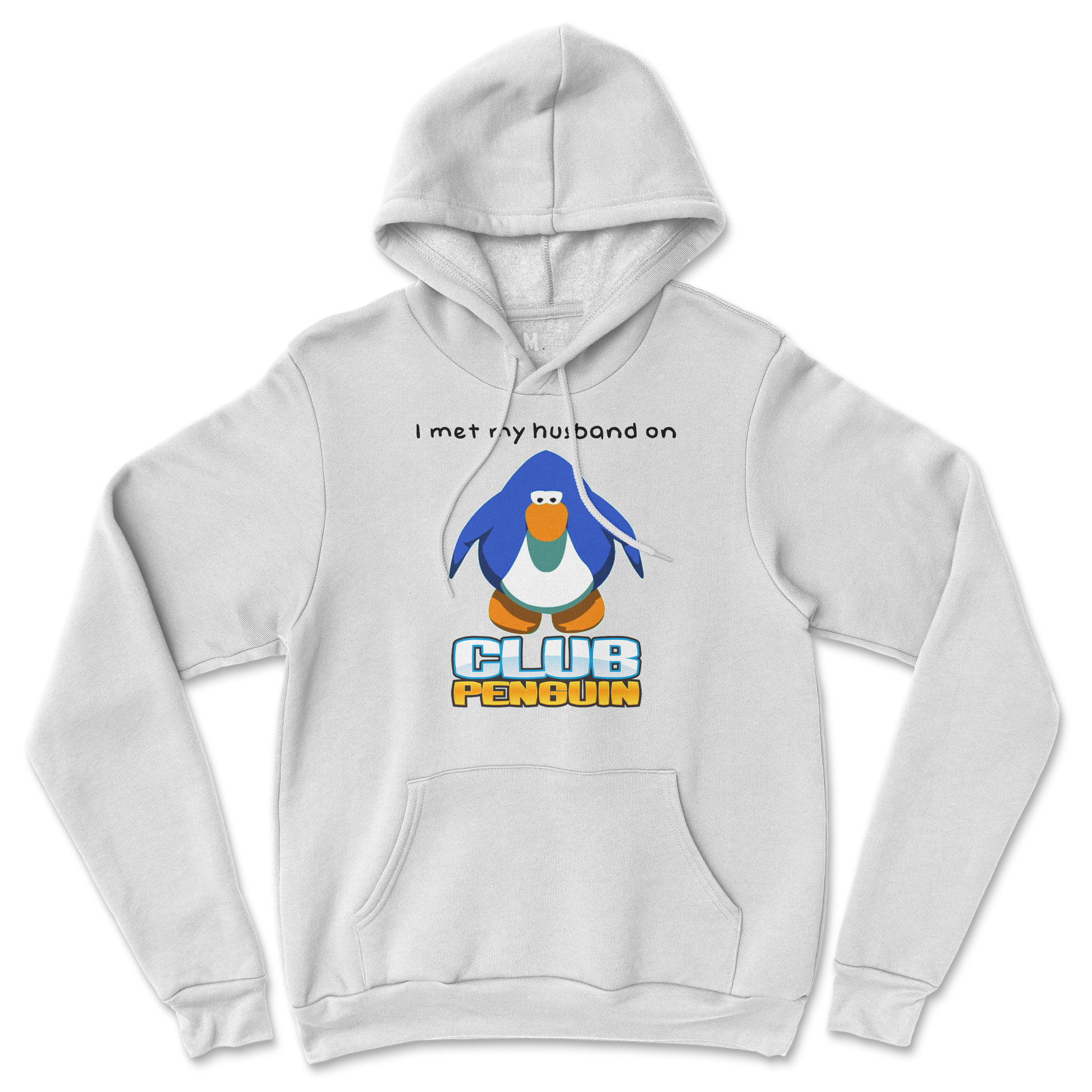 Gildan SoftStyle Hoodie Club Penguin Husband  in White