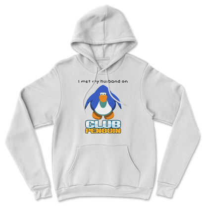 Gildan SoftStyle Hoodie Club Penguin Husband  in White