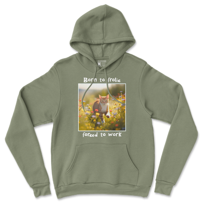 Gildan SoftStyle Hoodie Born to Frolic  in Military-Green