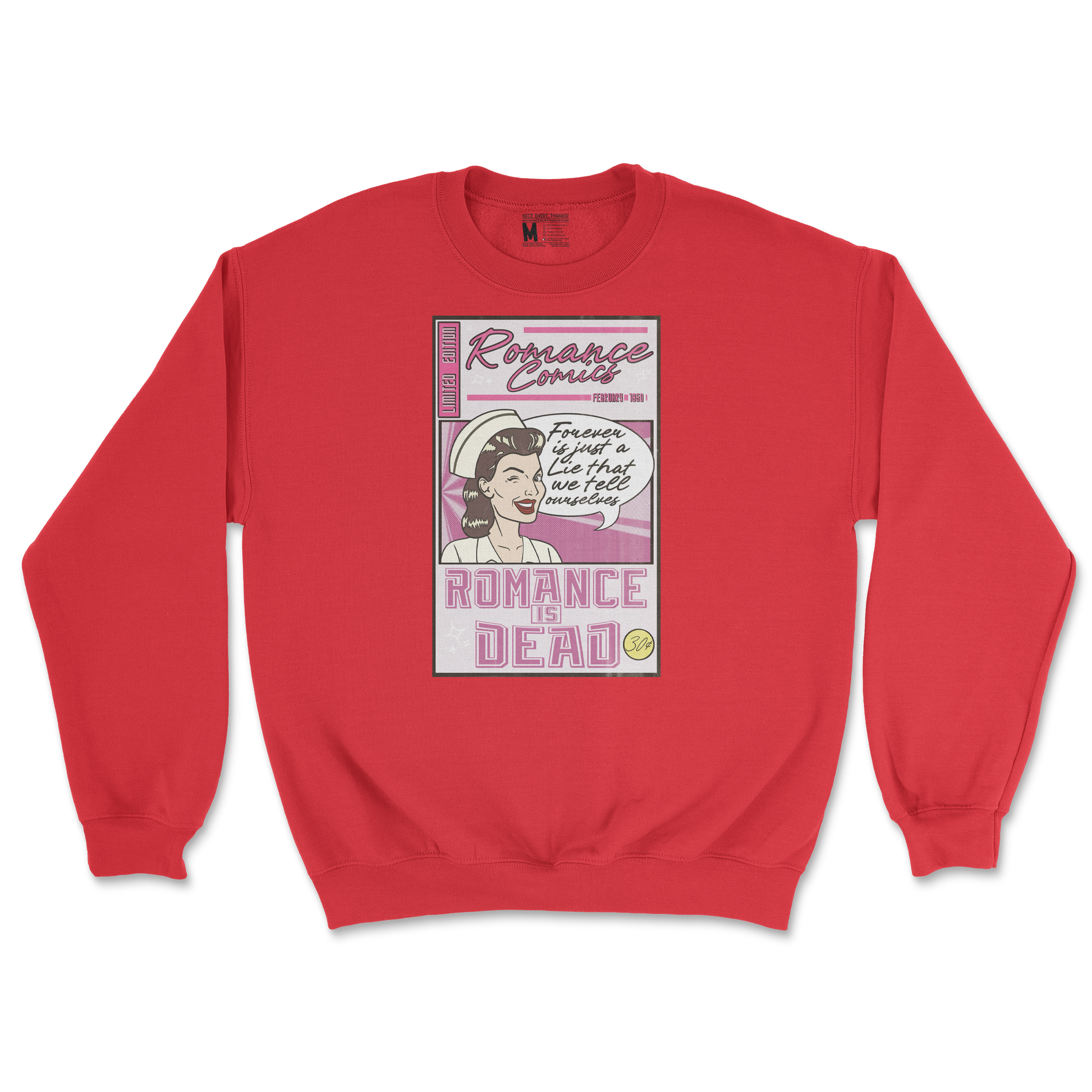 Gildan SoftStyle Crew Neck Romance is Dead in Red