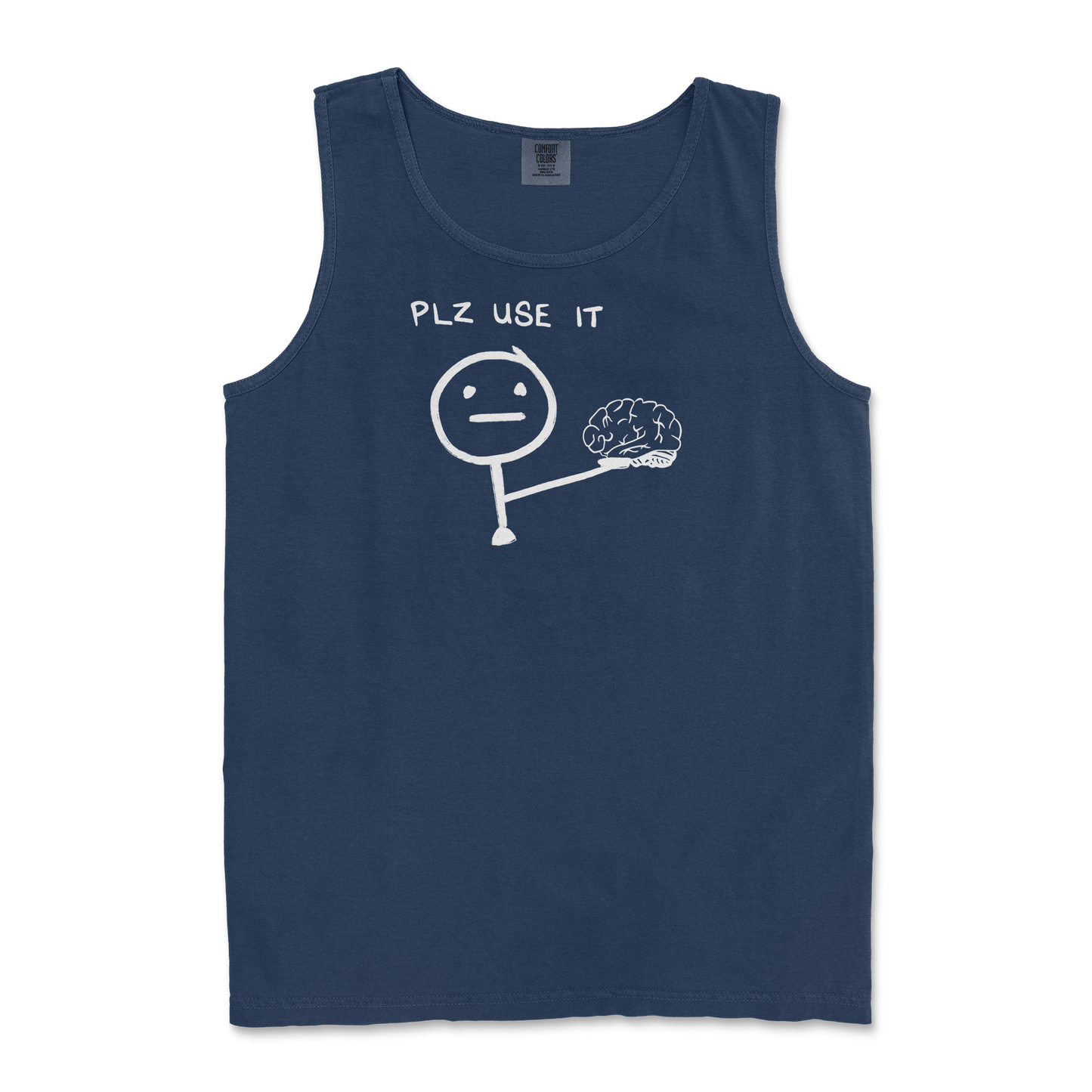 Comfort Colors Tank Top Plz Use It in True-Navy