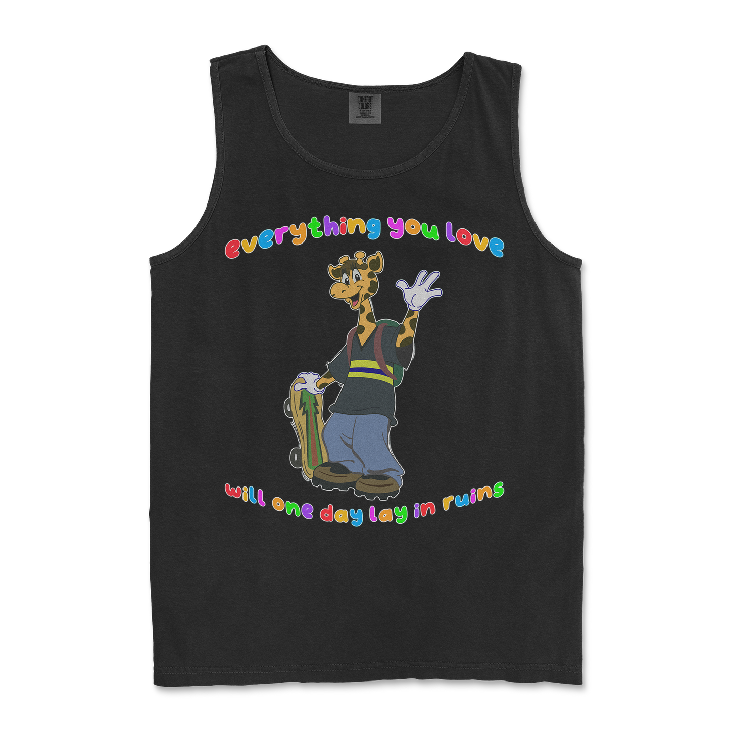 Comfort Colors Tank Top Jerry the Giraffe in Black