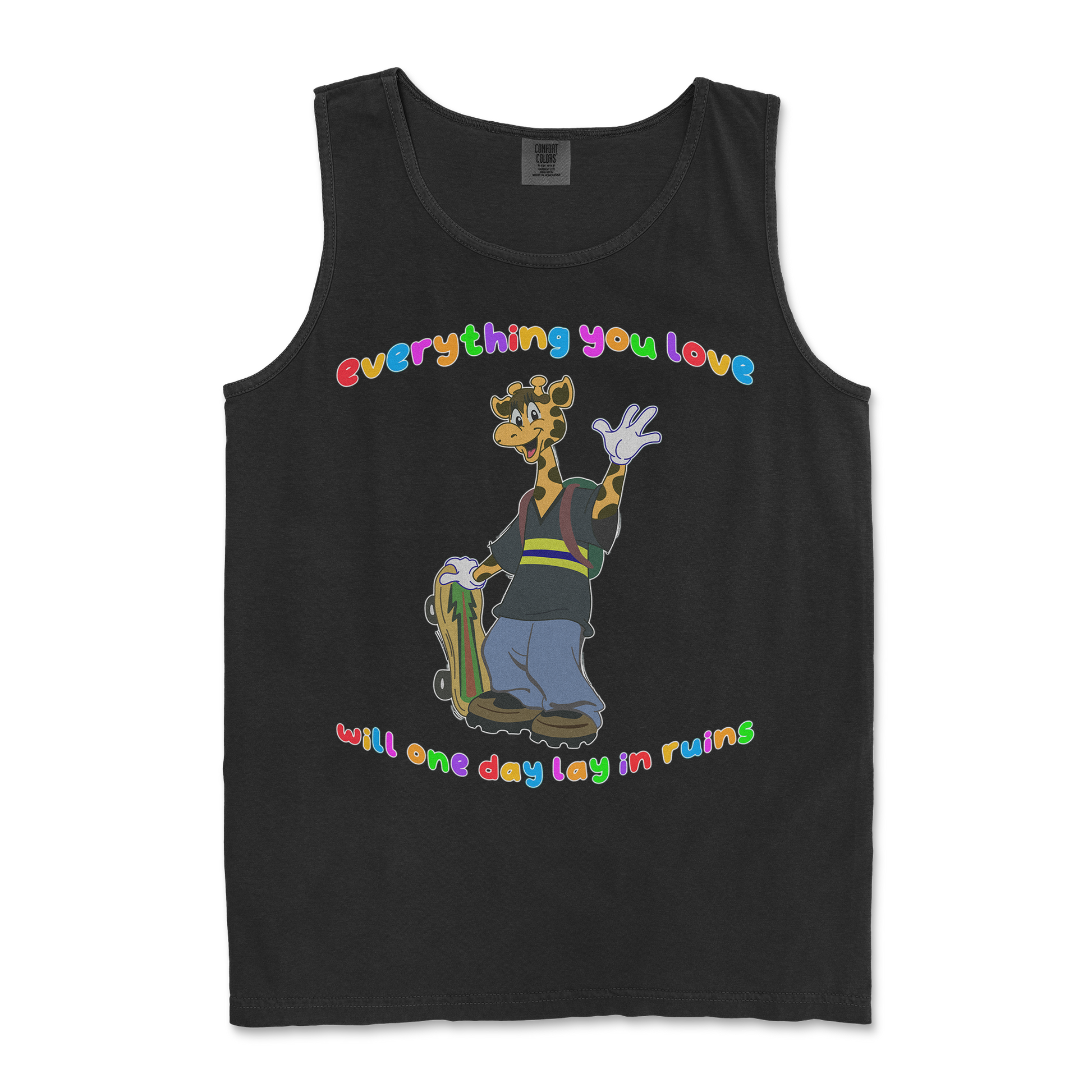 Comfort Colors Tank Top Jerry the Giraffe in Black