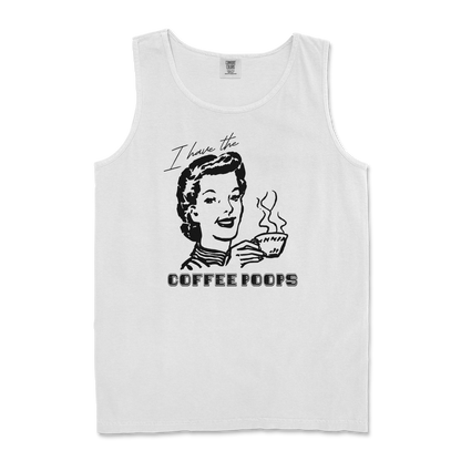 Comfort Colors Tank Top Coffee Poops  in White