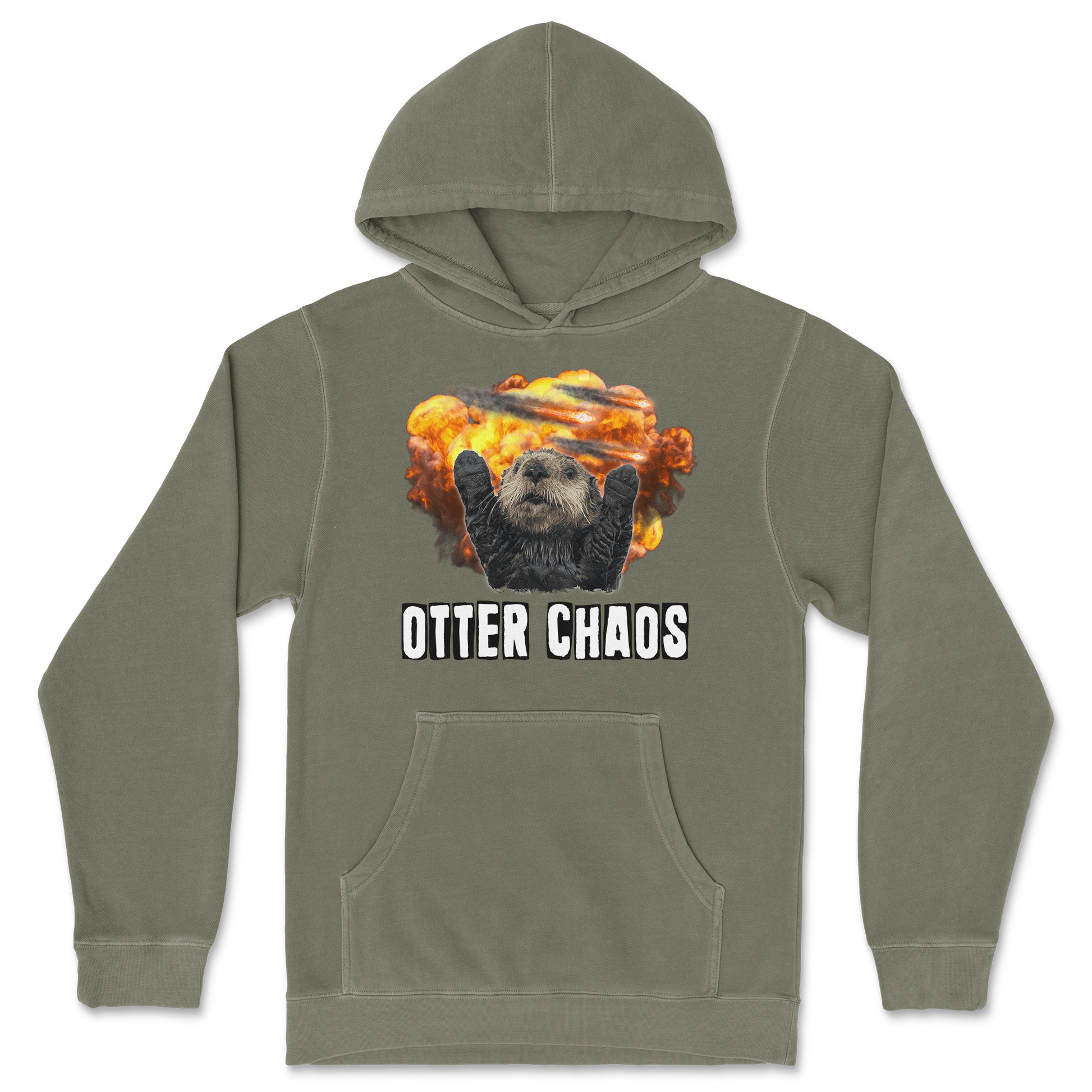 Independent Clothing Co. Hoodie Otter Chaos in Olive