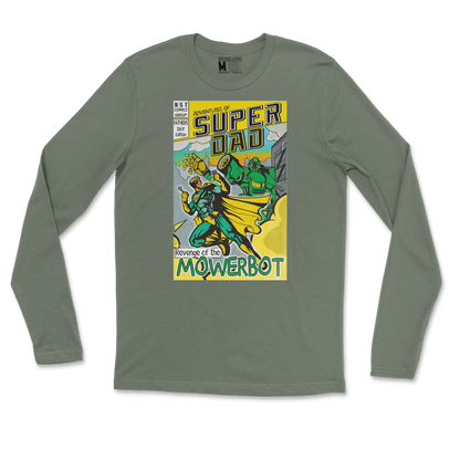 Gildan SoftStyle Long Sleeve Super Dad in Military-Green