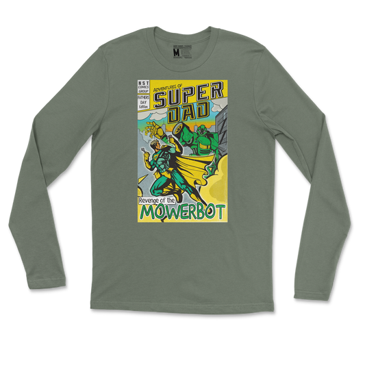 Gildan SoftStyle Long Sleeve Super Dad in Military-Green