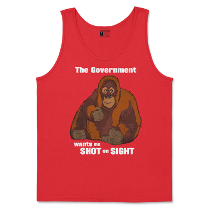 Gildan SoftStyle Tank Top The Government Hates Me  in Red