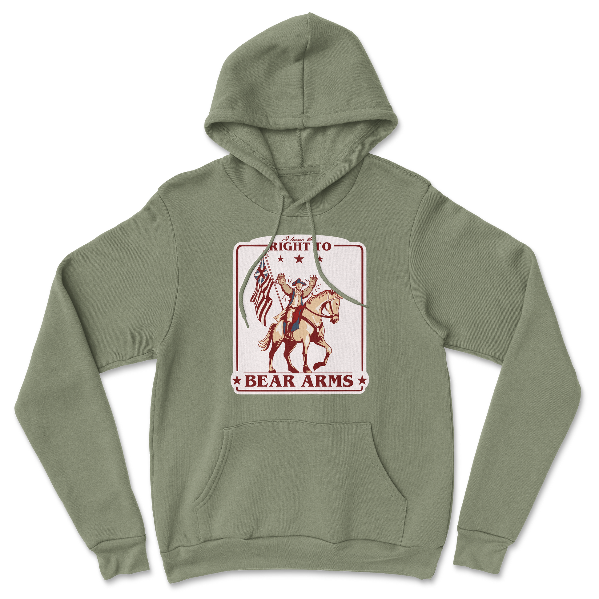 Heavy Blend Hoodie Right to Bear Arms in Military Green