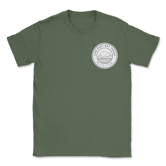 Heavy Blend T-Shirt Raccoon Logo  in Military-Green