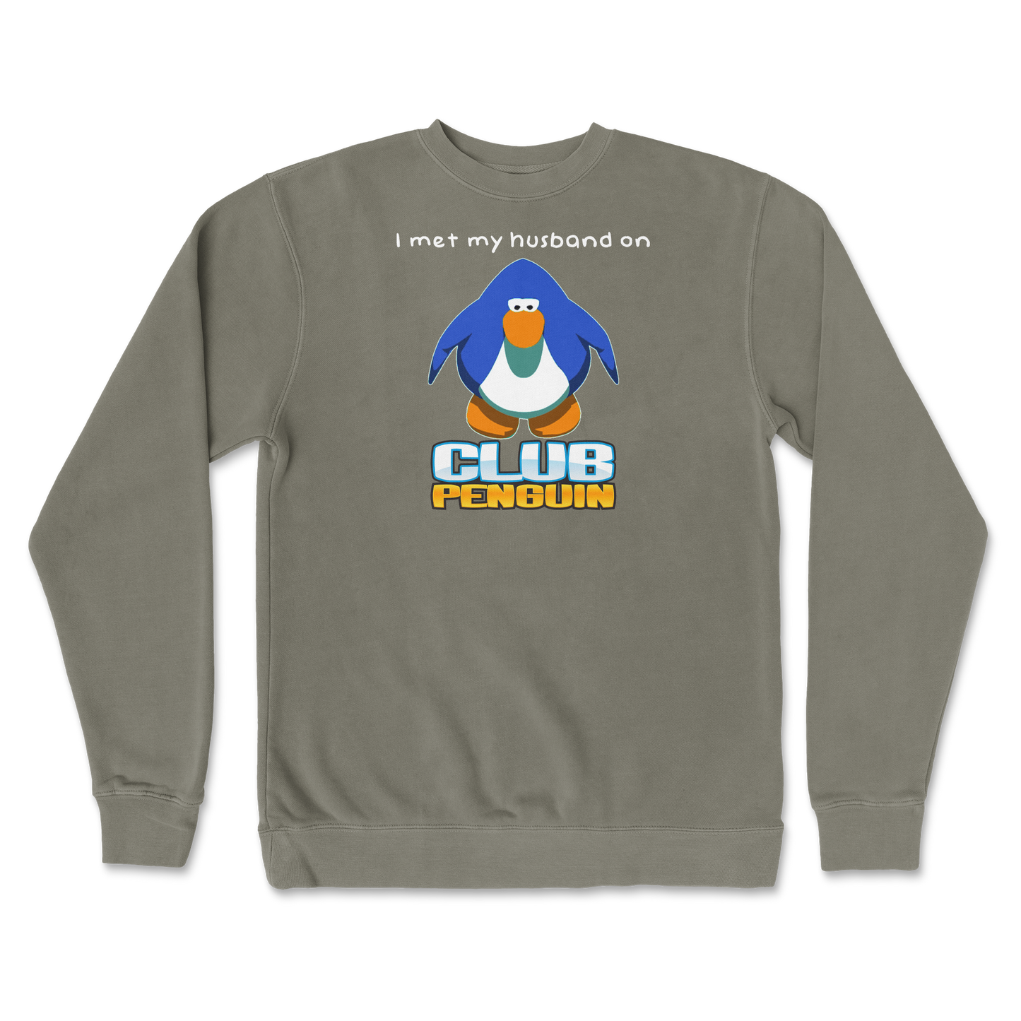 Independent Clothing Co. Crew Neck Club Penguin Husband  in Army