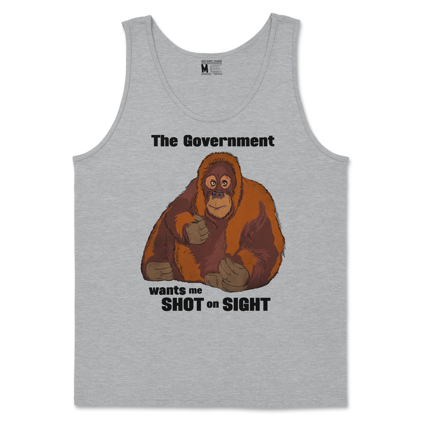 Gildan SoftStyle Tank Top The Government Hates Me  in Sport-Grey