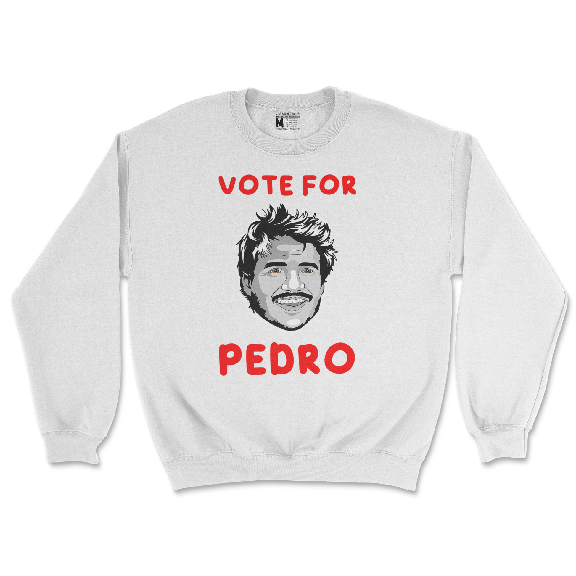 Gildan SoftStyle Crew Neck Vote For Pedro in White