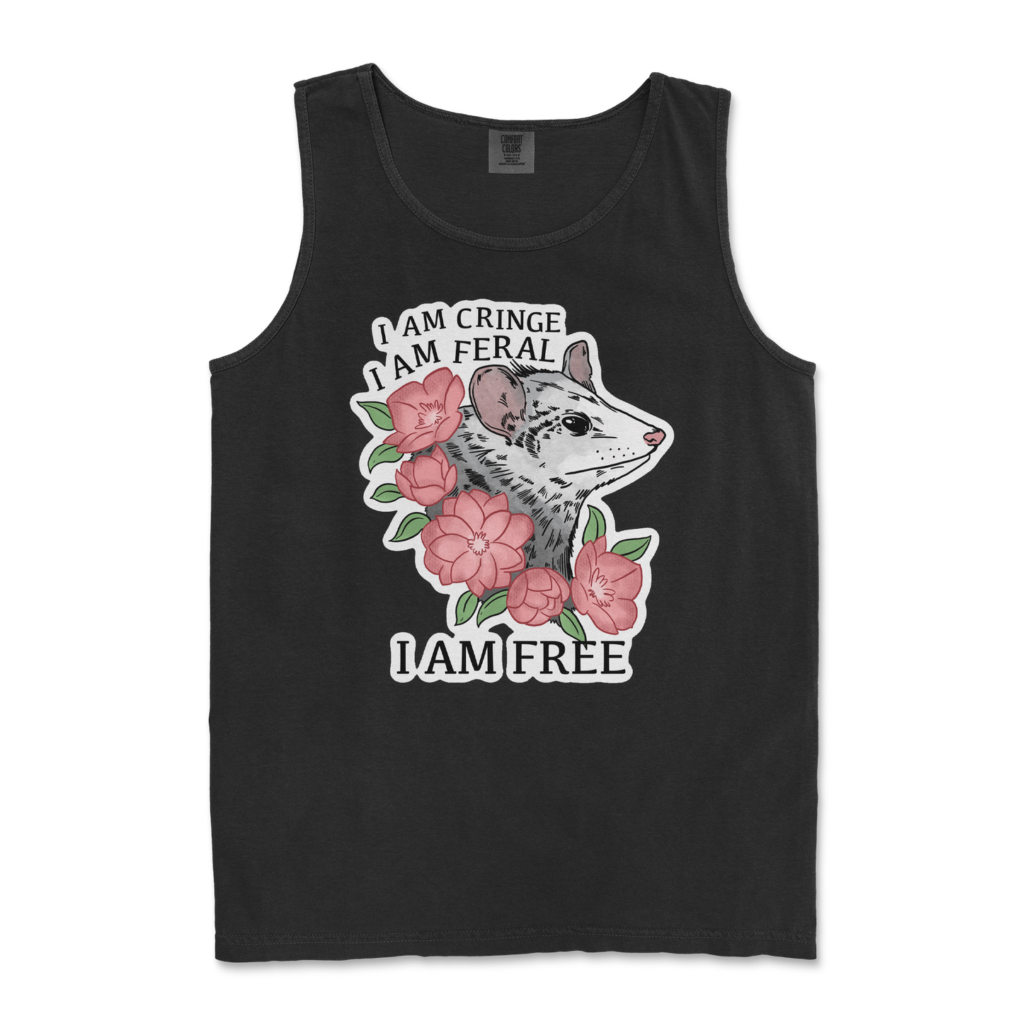 Comfort Colors Tank Top I Am Cringe  in Black