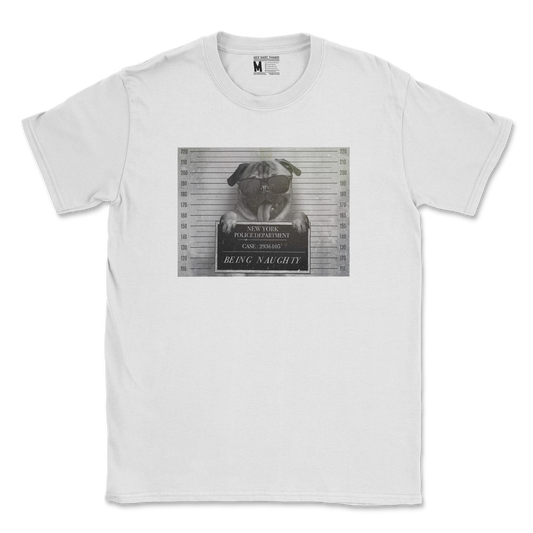 Gildan SoftStyle T-Shirt Naughty Pug in White