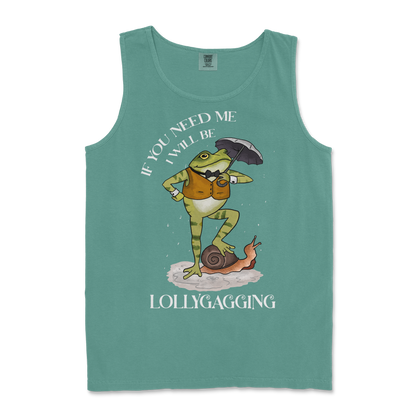 Comfort Colors Tank Top Lollygagging  in Light-Green