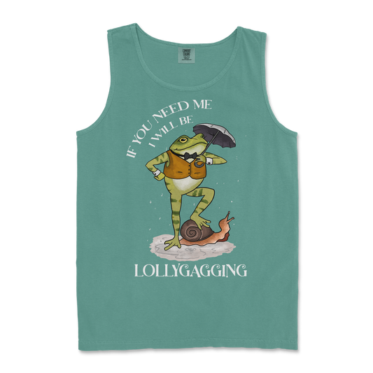 Comfort Colors Tank Top Lollygagging  in Light-Green