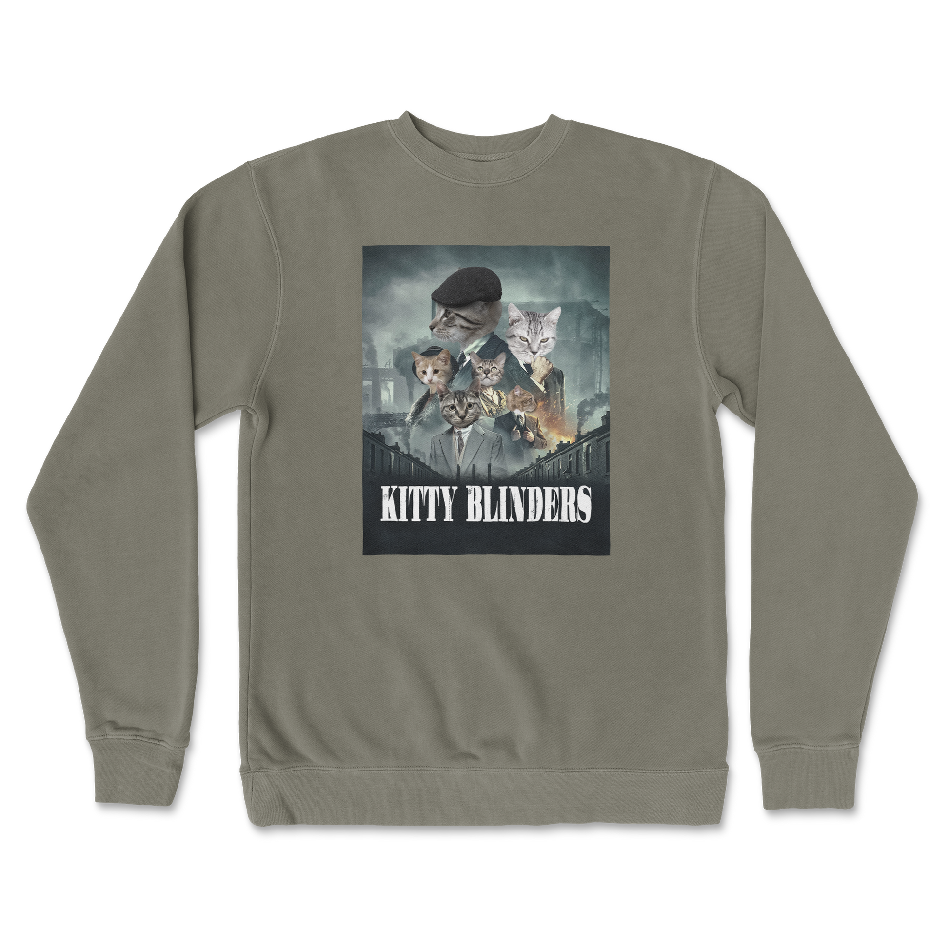 Independent Clothing Co. Crew Neck Kitty Blinders in Army