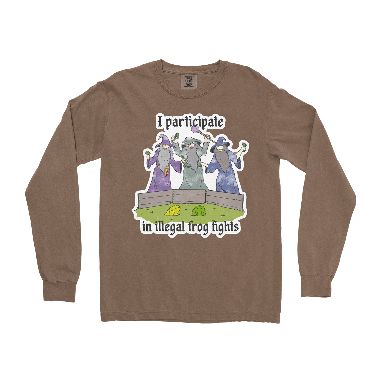 Comfort Colors Long Sleeve Wizard Activities  in Espresso