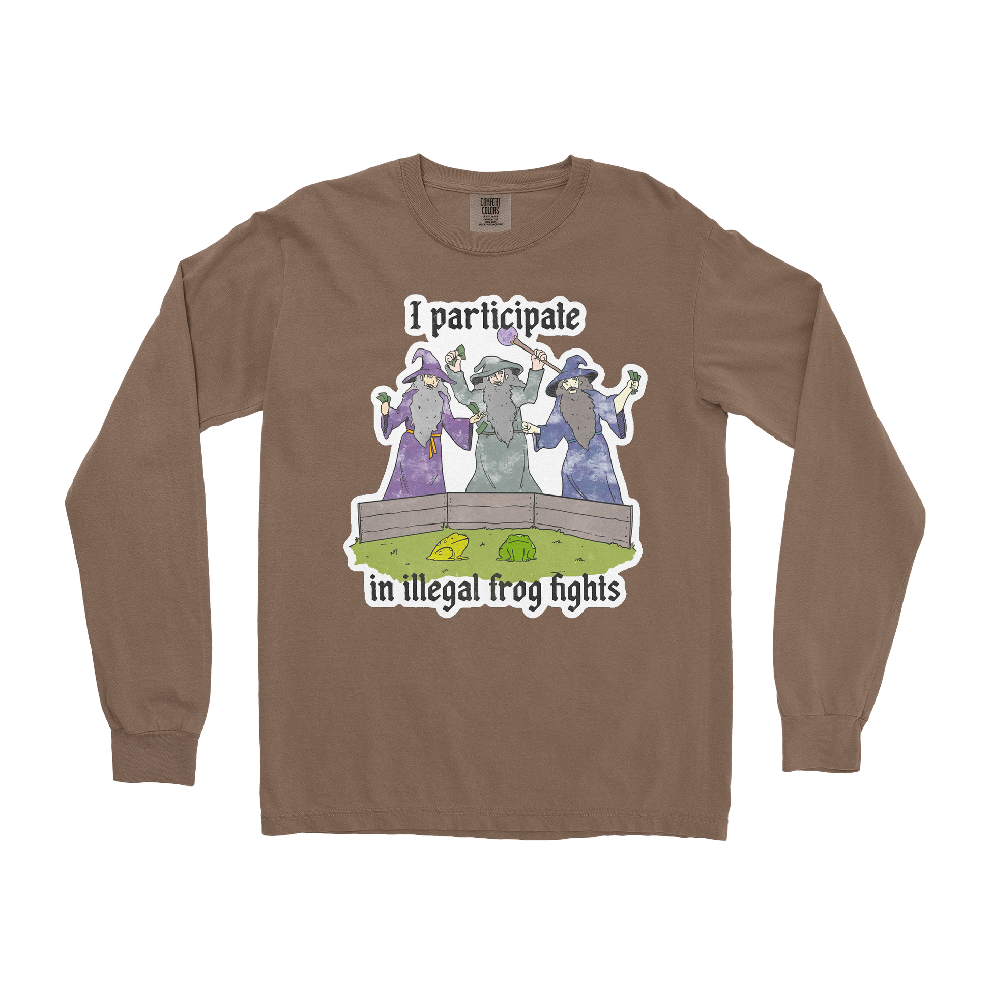 Comfort Colors Long Sleeve Wizard Activities  in Espresso