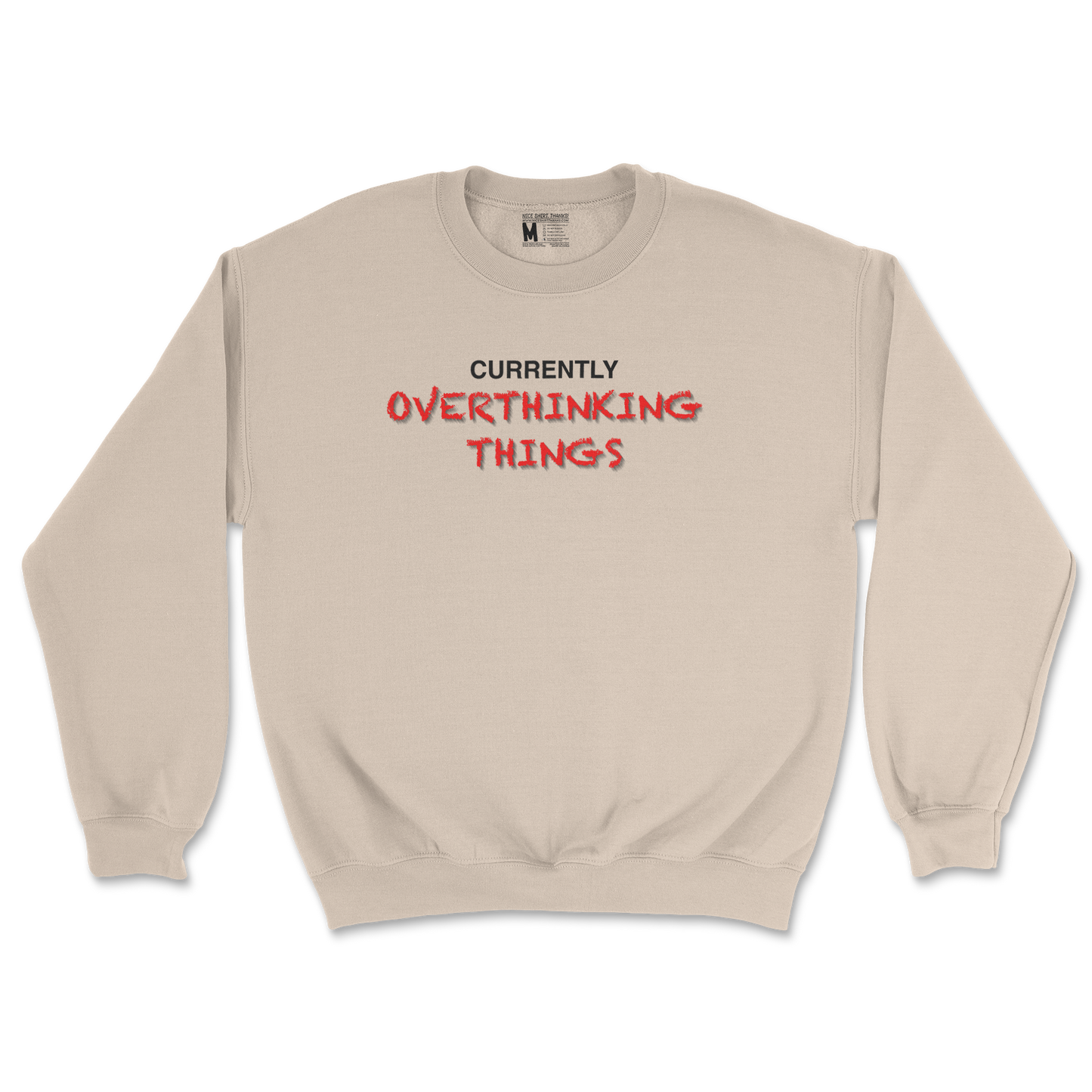 Gildan SoftStyle Crew Neck For Our Lil Overthinker in Sand