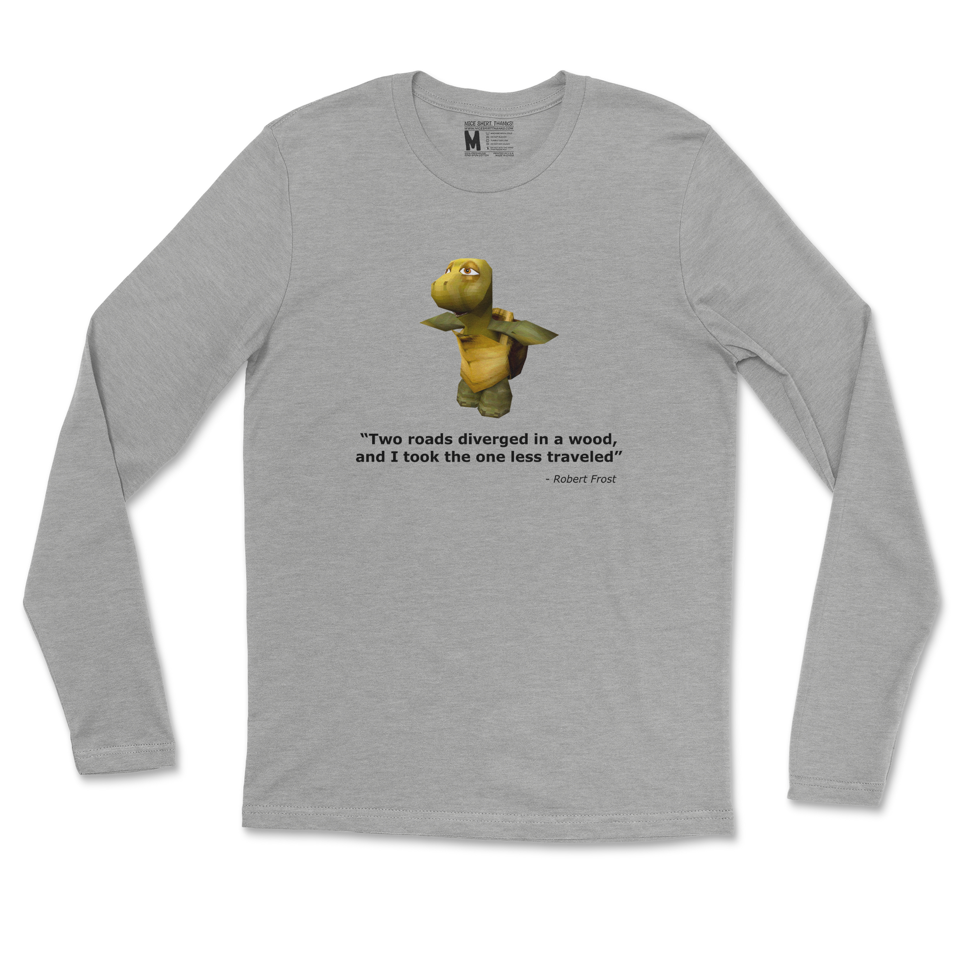 Gildan SoftStyle Long Sleeve Robert Frost Quote in Sports Grey