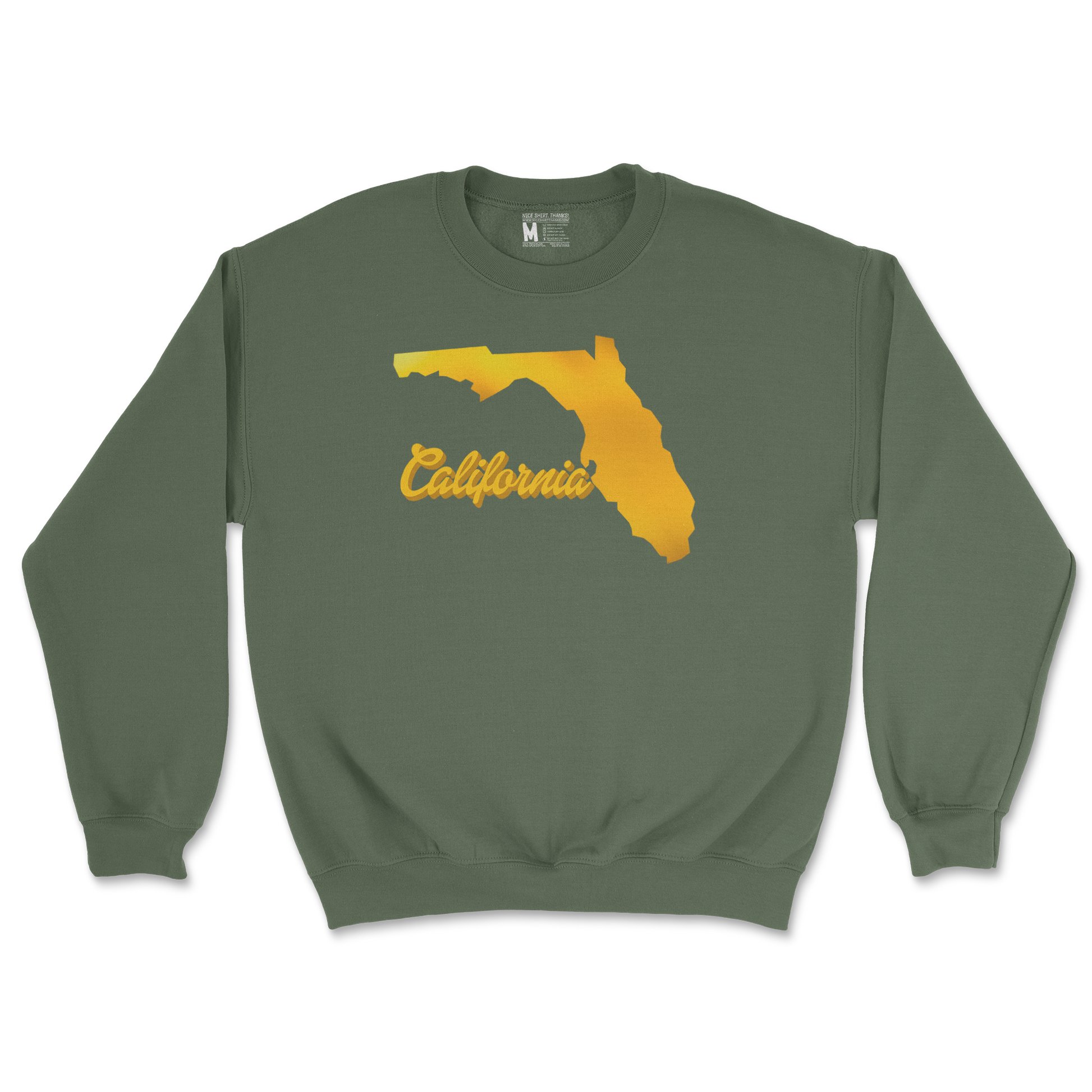 Gildan SoftStyle Crew Neck California in Military Green