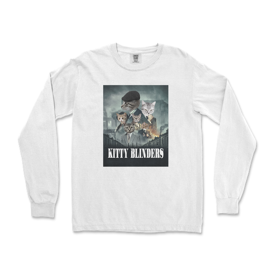 Comfort Colors Long Sleeve Kitty Blinders in White