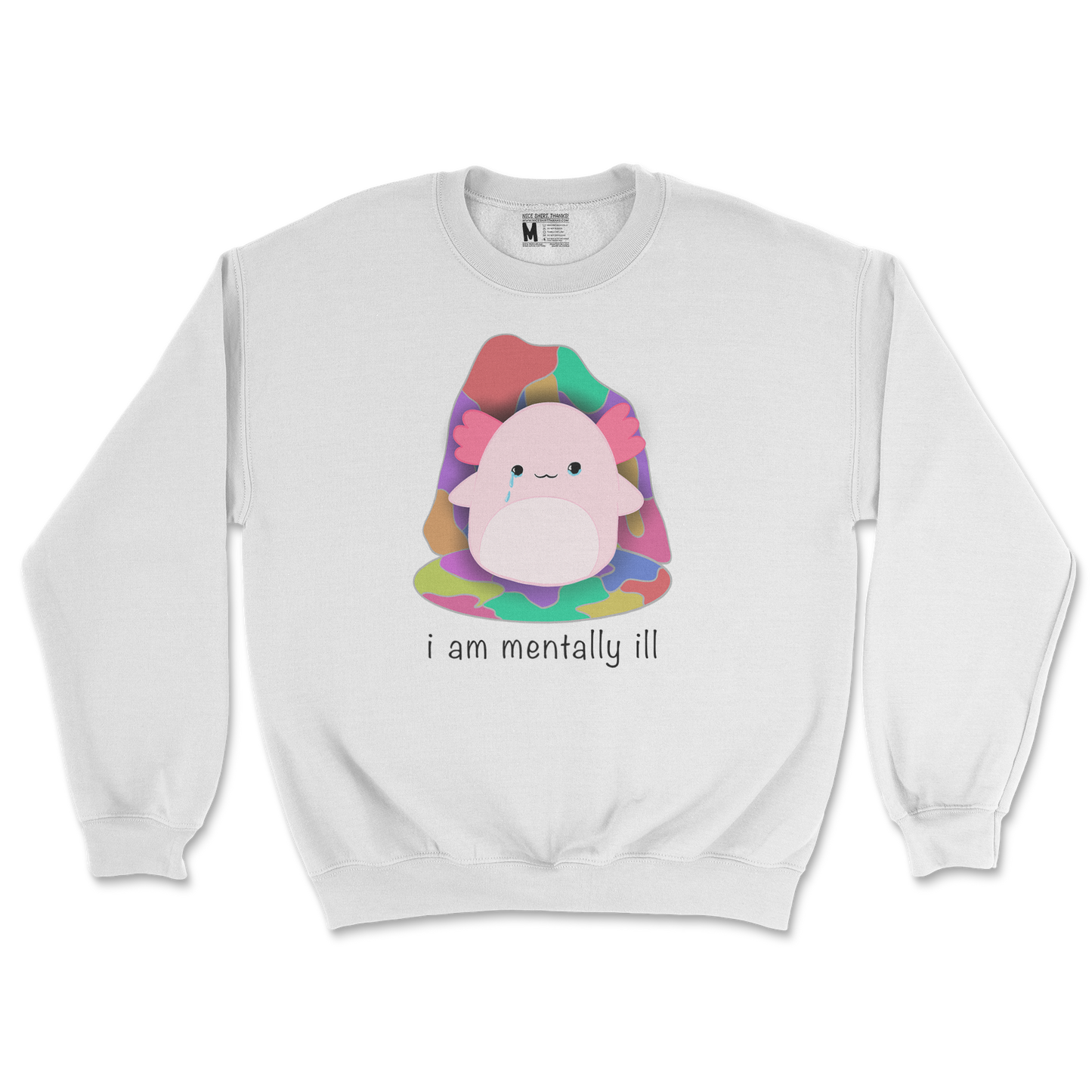 Gildan SoftStyle Crew Neck Mentally Ill and Squishy in White