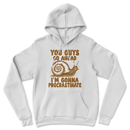 The Nice Shirt Hoodie Procrastinating Snail  in White