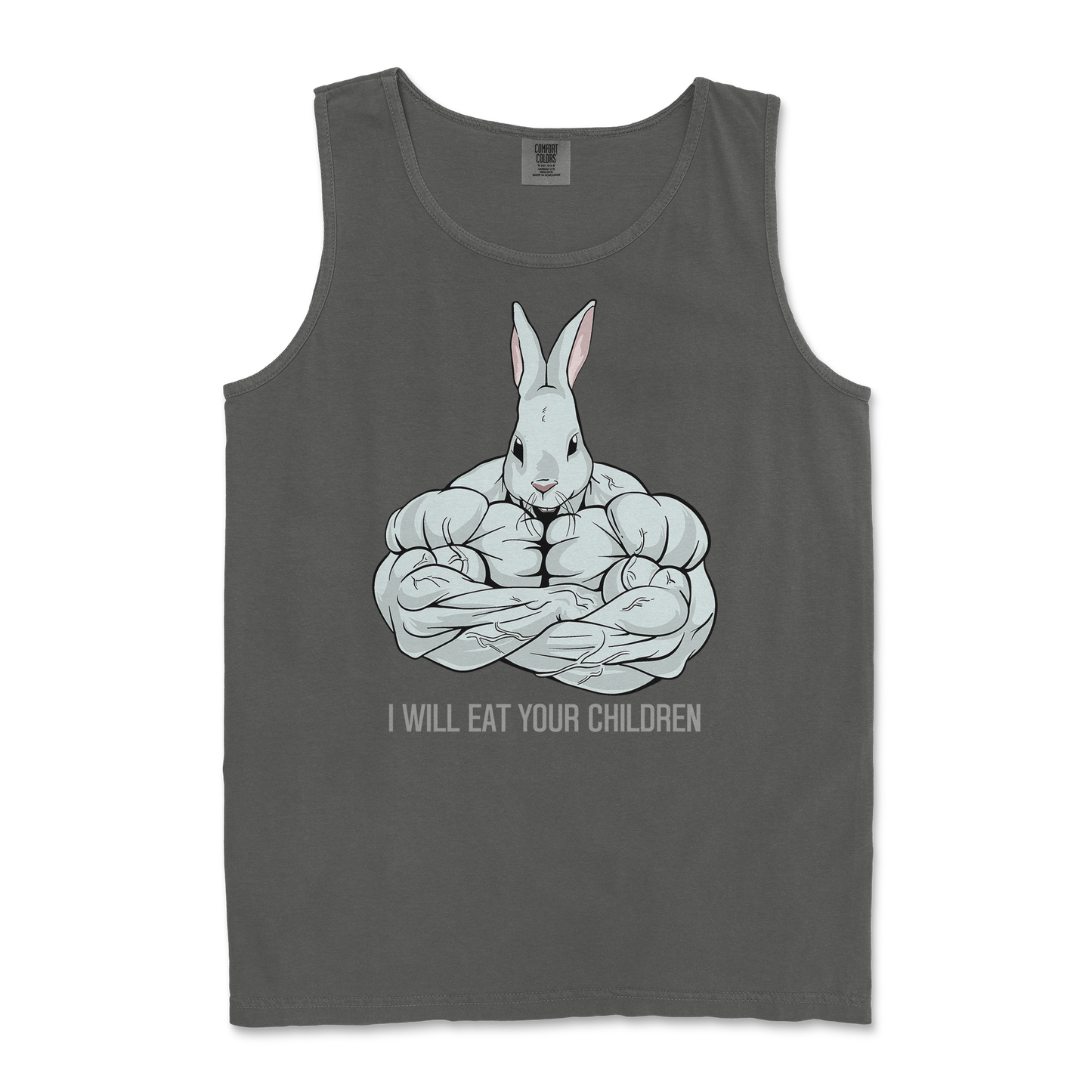 Comfort Colors Tank Top Scary Rabbit in Pepper