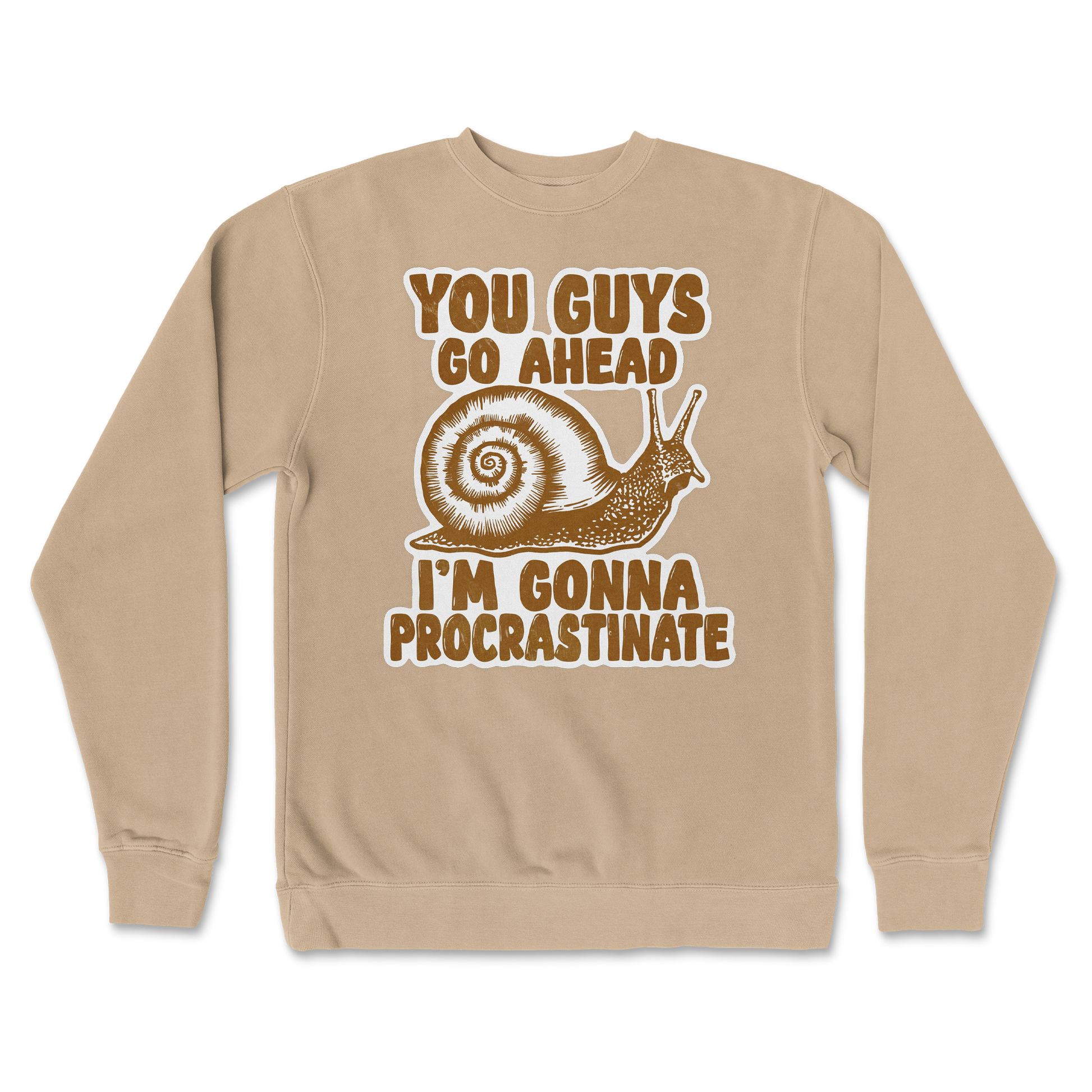 Independent Clothing Co. Crew Neck Procrastinating Snail  in Sandstone