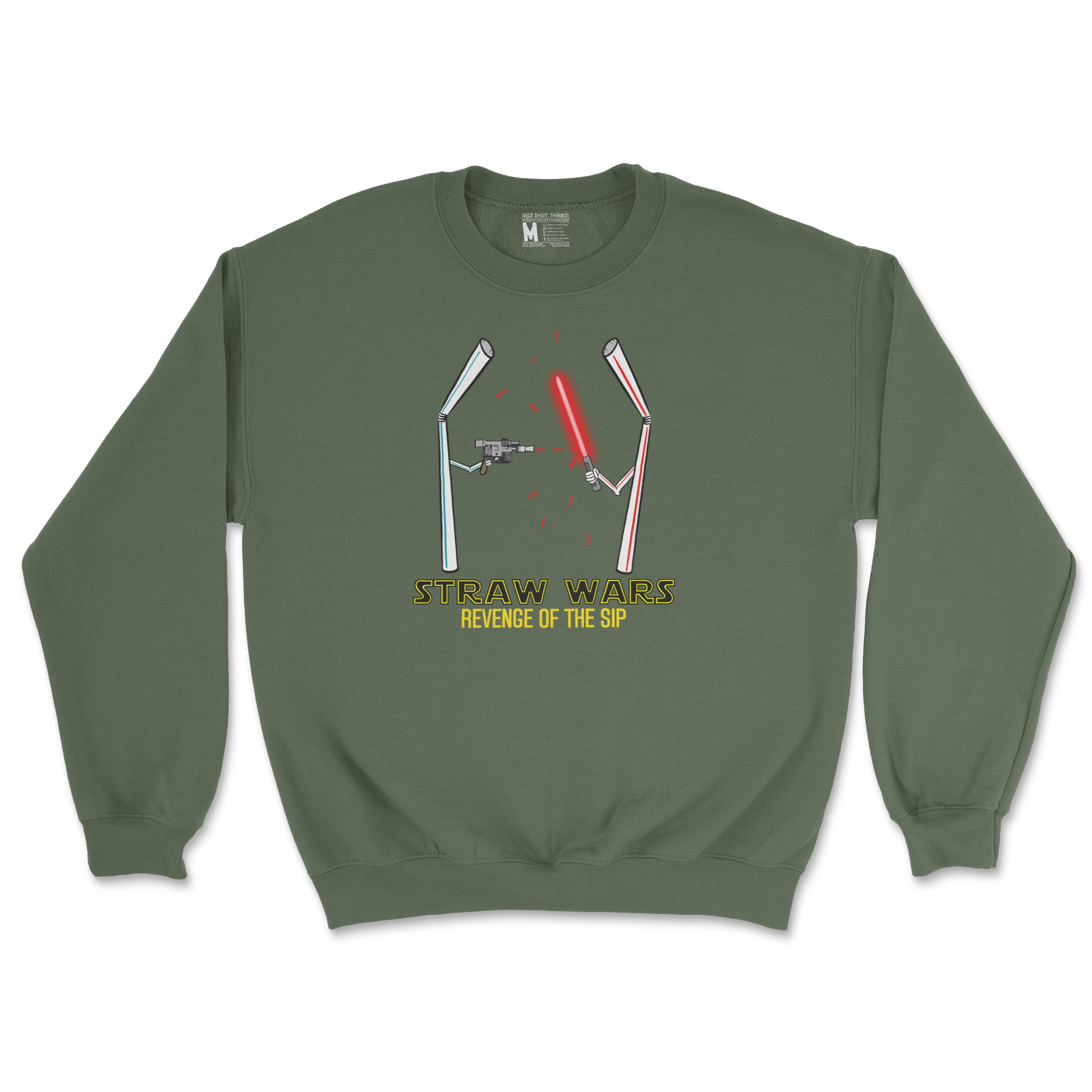 Gildan SoftStyle Crew Neck Straw Wars in Military Green