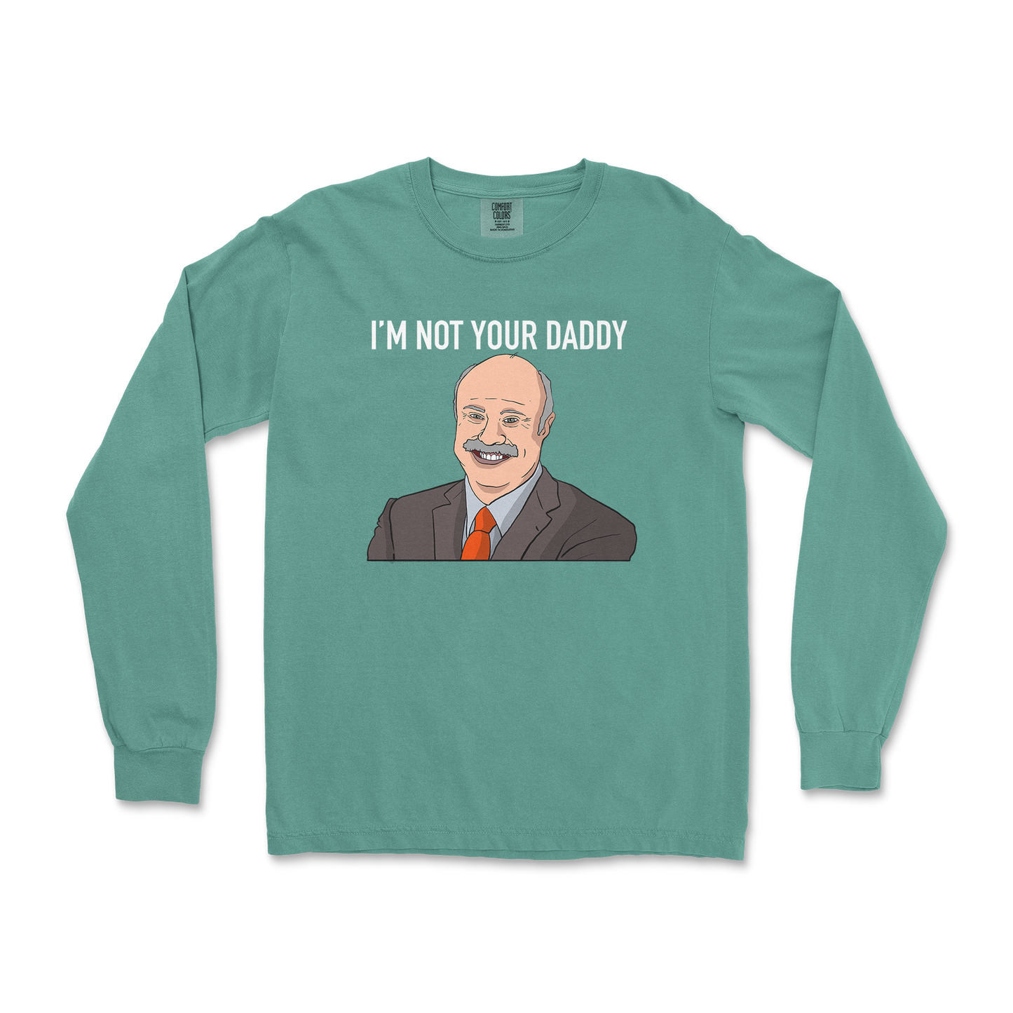 Comfort Colors Long Sleeve Daddy Phil in LightGreen