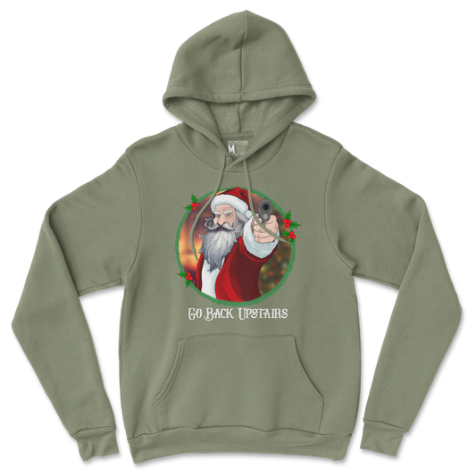 Gildan SoftStyle Hoodie Angry Santa  in Military-Green