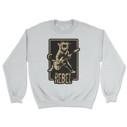 Heavy Blend Crew Neck Rebel Kitty in Sports Grey