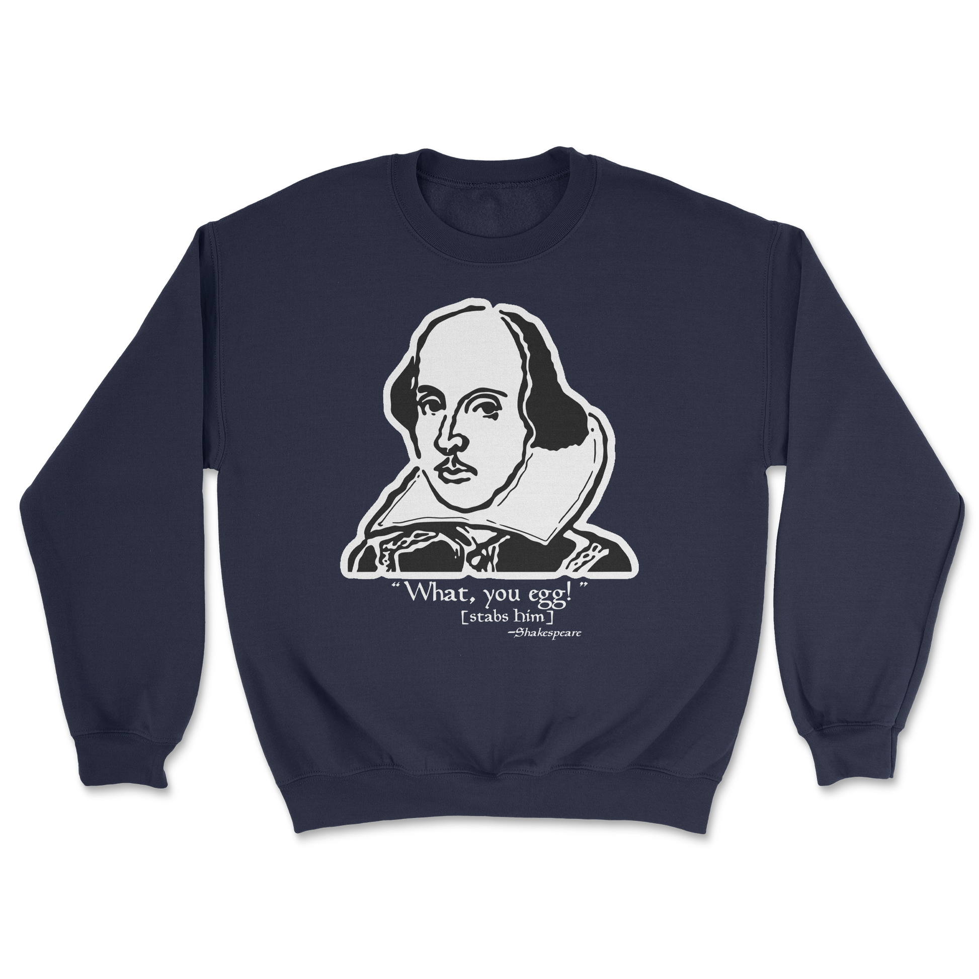 The Nice Shirt Crew Neck Shakespeare Quote  in Navy