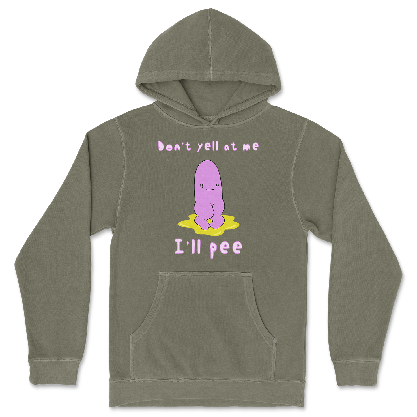 Independent Clothing Co. Hoodie Dont Yell 2 in Olive