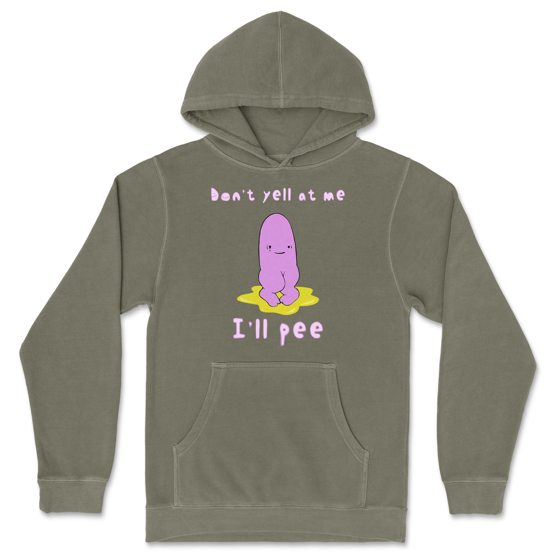 Independent Clothing Co. Hoodie Dont Yell 2 in Olive