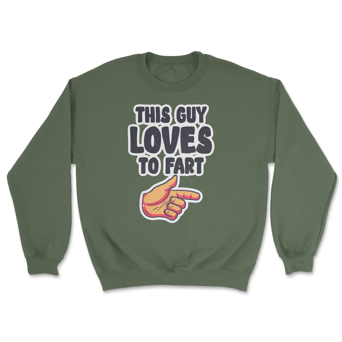 The Nice Shirt Crew Neck Who Farted  in Military-Green