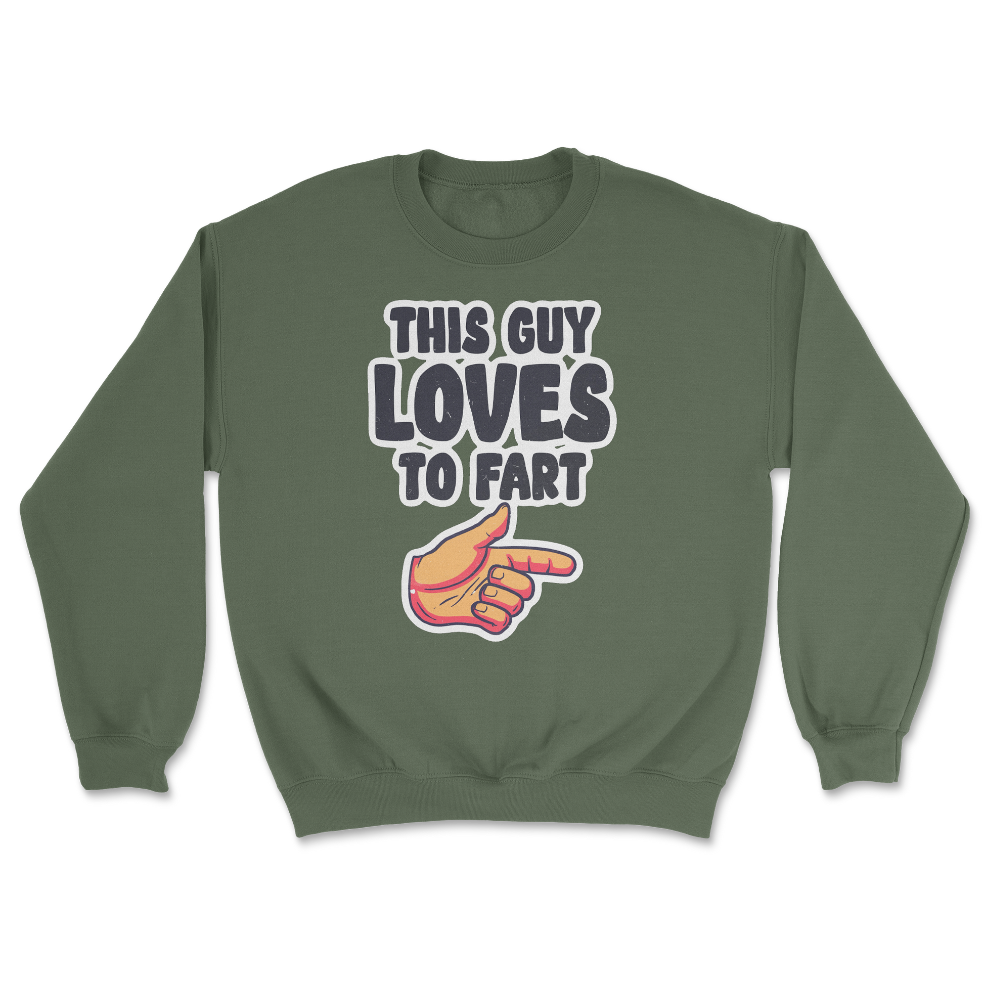 The Nice Shirt Crew Neck Who Farted  in Military-Green