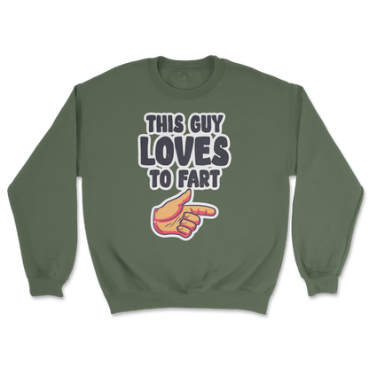 The Nice Shirt Crew Neck Who Farted  in Military-Green